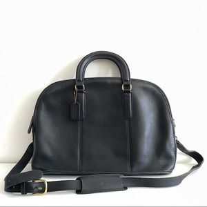 RARE Vintage Coach large black leather bag